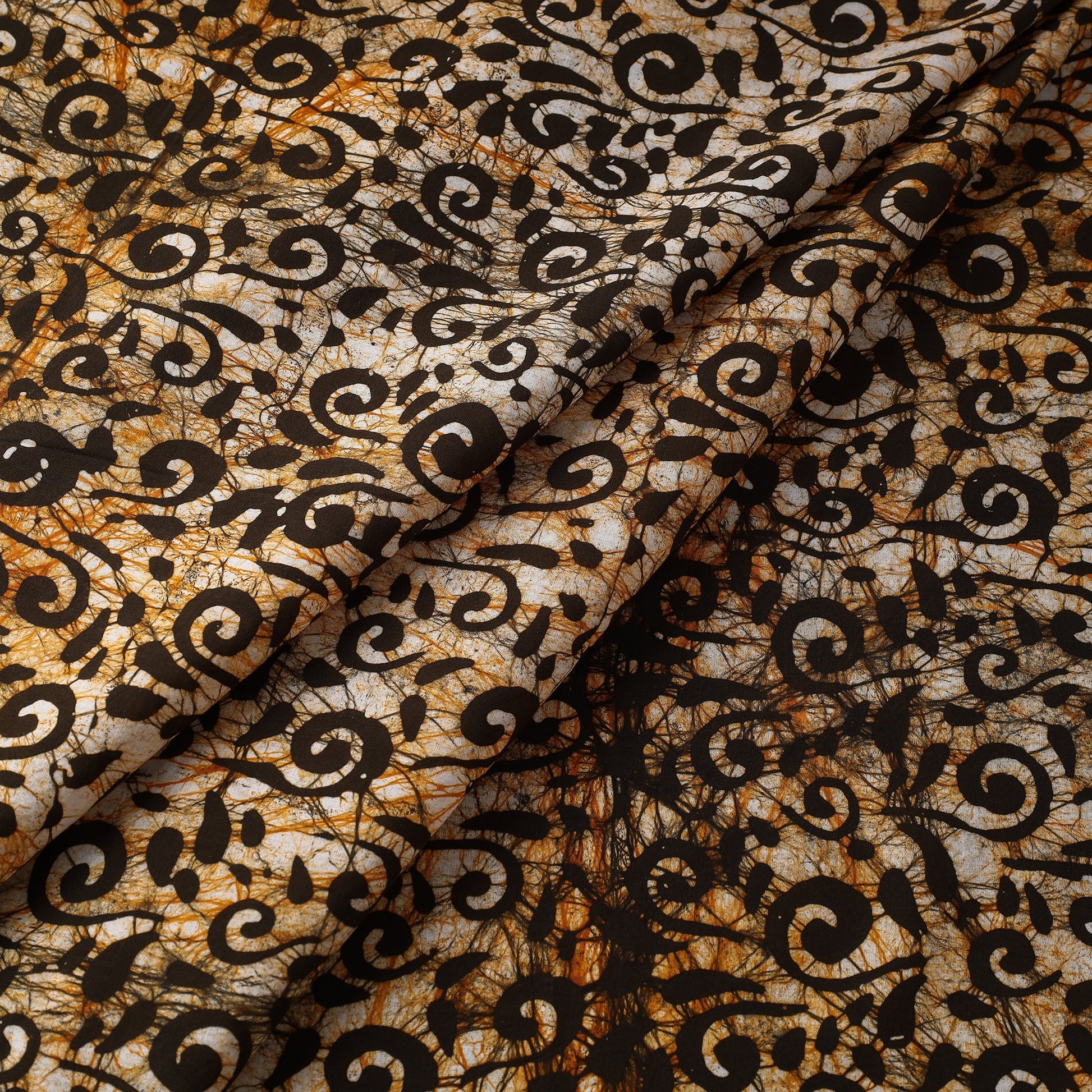 Beige - Hand Printed Cotton Batik Fabric
