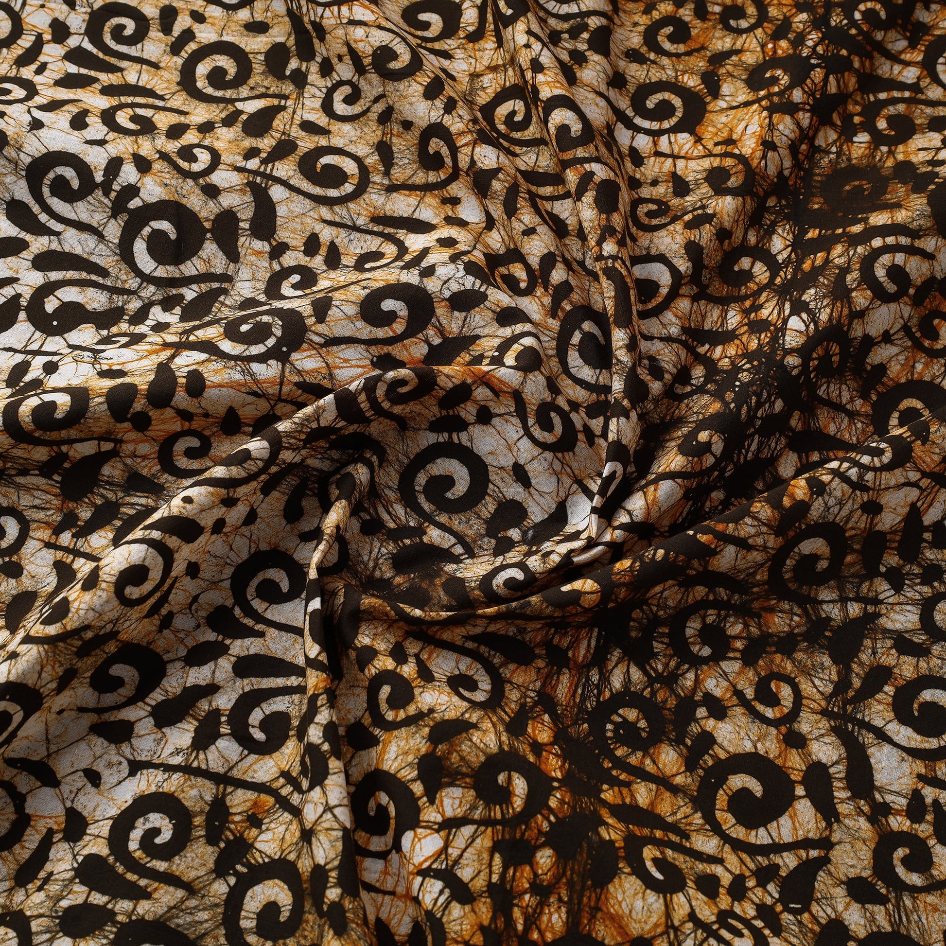 Beige - Hand Printed Cotton Batik Fabric