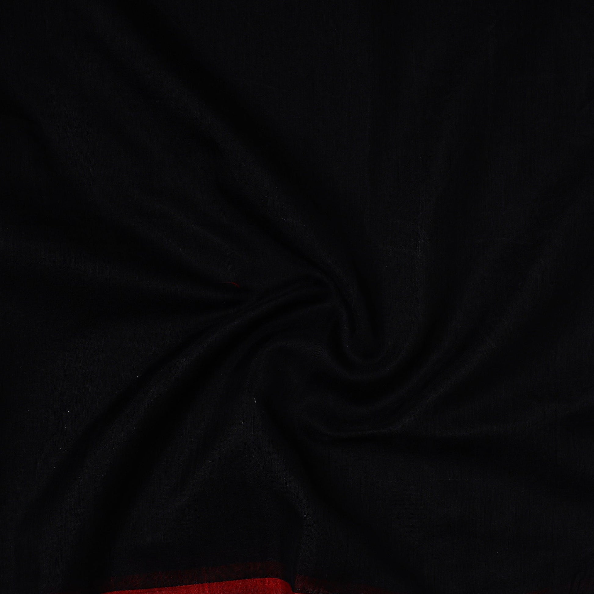 Black - Traditional Chanderi Silk Handloom Precut Fabric(1 meter)