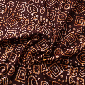 Brown - Hand Printed Cotton Batik Fabric
