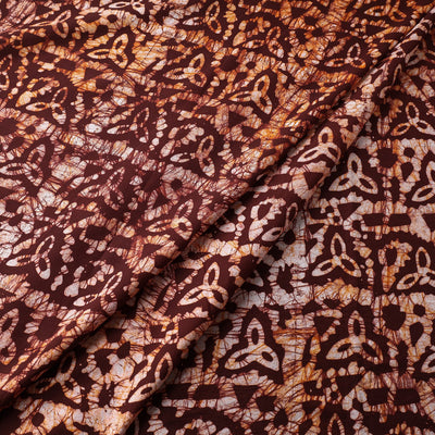 Brown - Hand Printed Cotton Batik Fabric