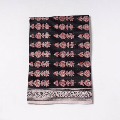Black - Bagh Block Printed Kantha Style Cotton Precut Fabric (1.25 meter) 84