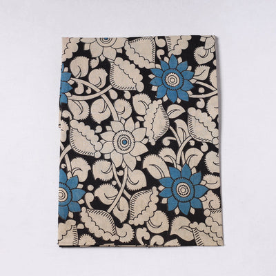 Black - Kalamkari Printed Cotton Precut Fabric (1 meter) 06