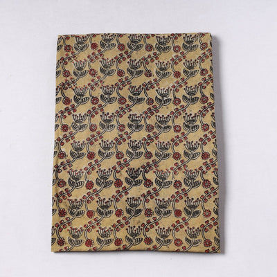 Beige - Pedana Kalamkari Block Printed Cotton Precut Fabric 20