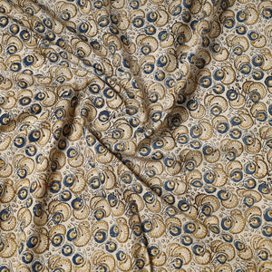 Beige - Pedana Kalamkari Block Printed Cotton Precut Fabric (1 meter) 26