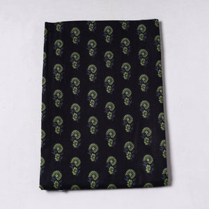 Black - Sanganeri Block Printed Cotton Precut Fabric (1.45 meter) 56