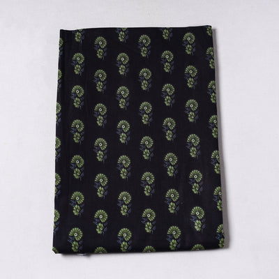 Black - Sanganeri Block Printed Cotton Precut Fabric (1.45 meter) 56