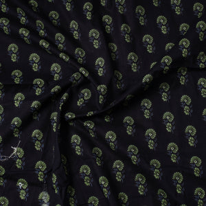 Black - Sanganeri Block Printed Cotton Precut Fabric (1.45 meter) 56