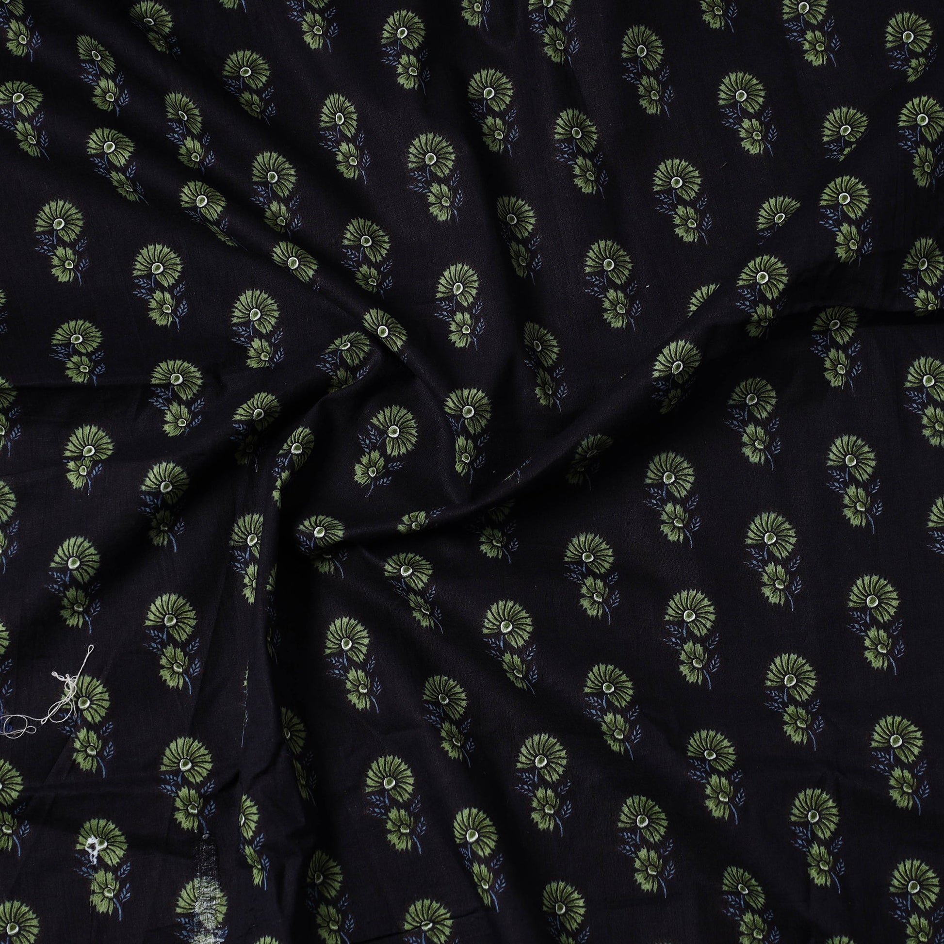 Black - Sanganeri Block Printed Cotton Precut Fabric (1.45 meter) 56