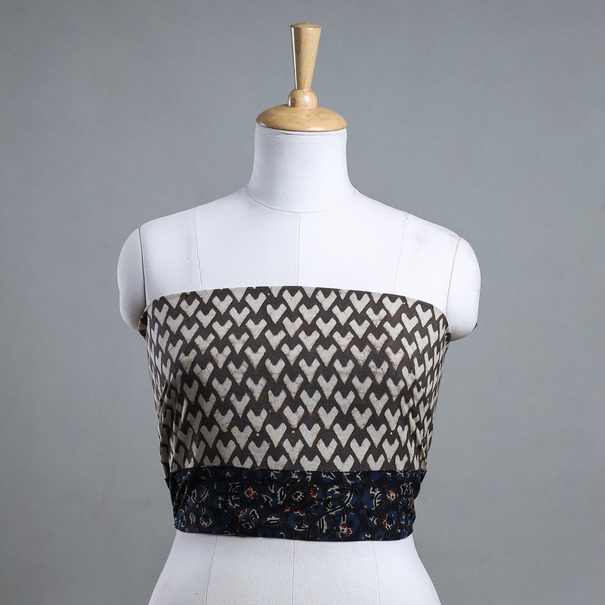 Brown - Pipad Block Printed Cotton Blouse Piece