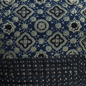 Blue - Ajrakh Block Printed Cotton Blouse Piece