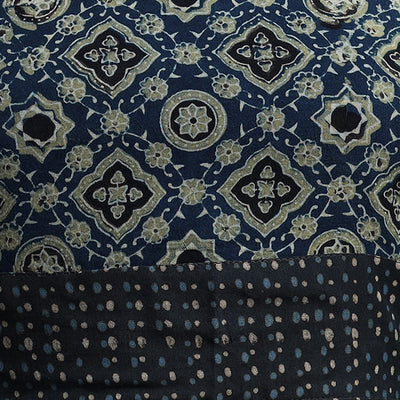 Blue - Ajrakh Block Printed Cotton Blouse Piece