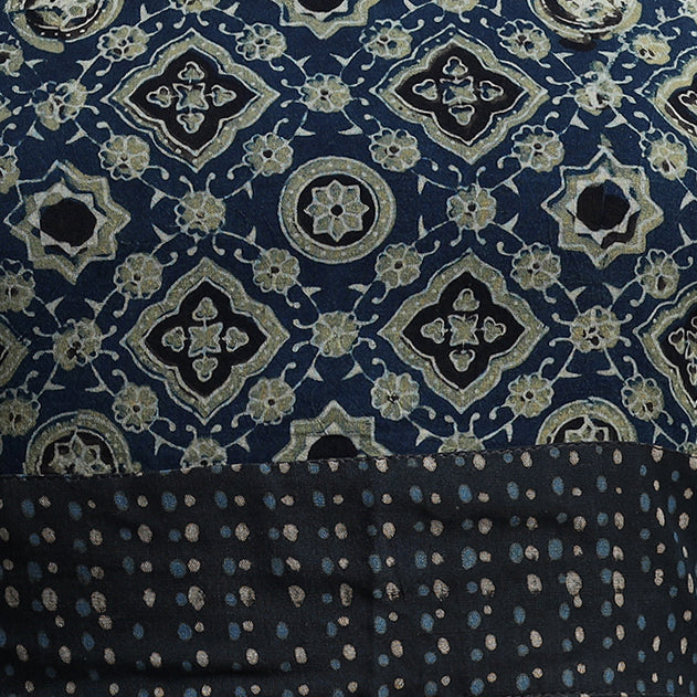 Blue - Ajrakh Block Printed Cotton Blouse Piece