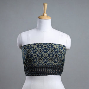 Blue - Ajrakh Block Printed Cotton Blouse Piece