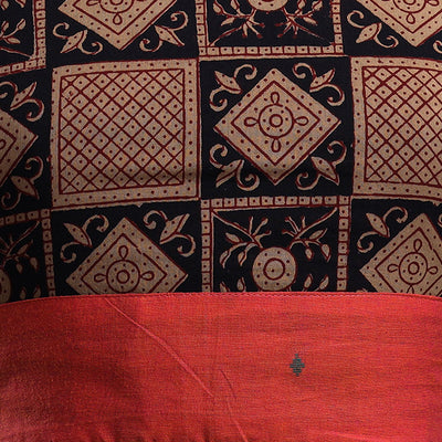 Black - Bagh Block Printed Cotton Blouse Piece
