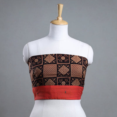 Black - Bagh Block Printed Cotton Blouse Piece