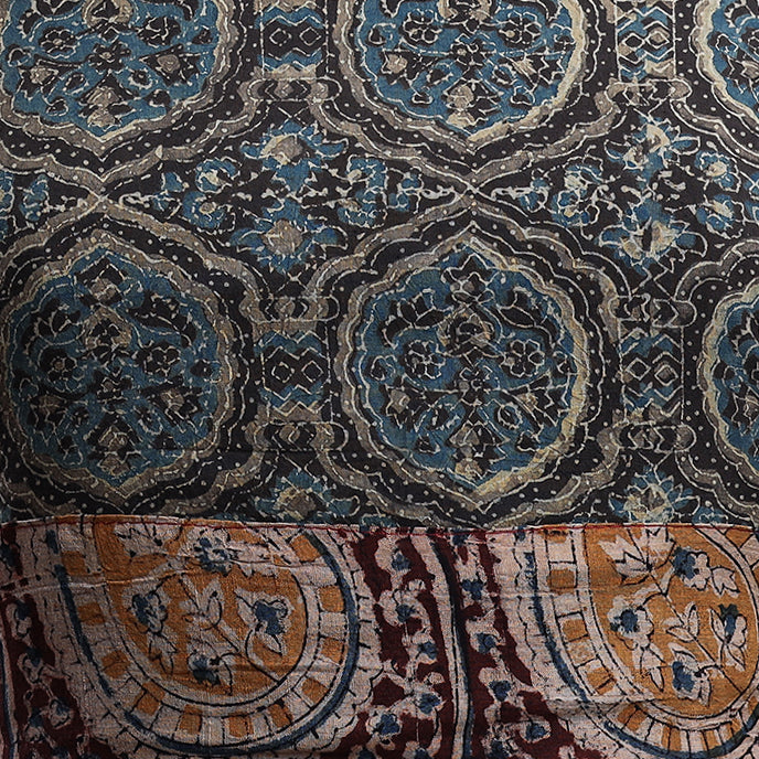 Brown - Ajrakh Block Printed Cotton Blouse Piece