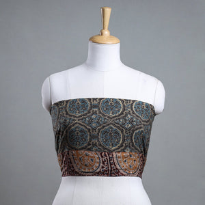 Brown - Ajrakh Block Printed Cotton Blouse Piece