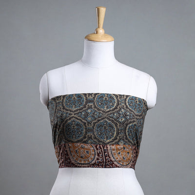 Brown - Ajrakh Block Printed Cotton Blouse Piece