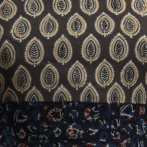 Brown - Bagh Block Printed Cotton Blouse Piece