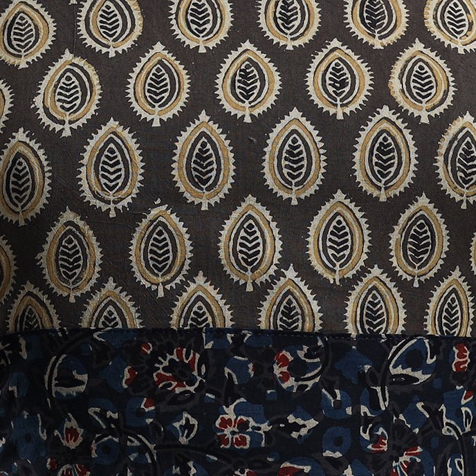 Brown - Bagh Block Printed Cotton Blouse Piece
