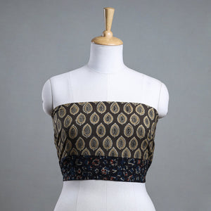 Brown - Bagh Block Printed Cotton Blouse Piece