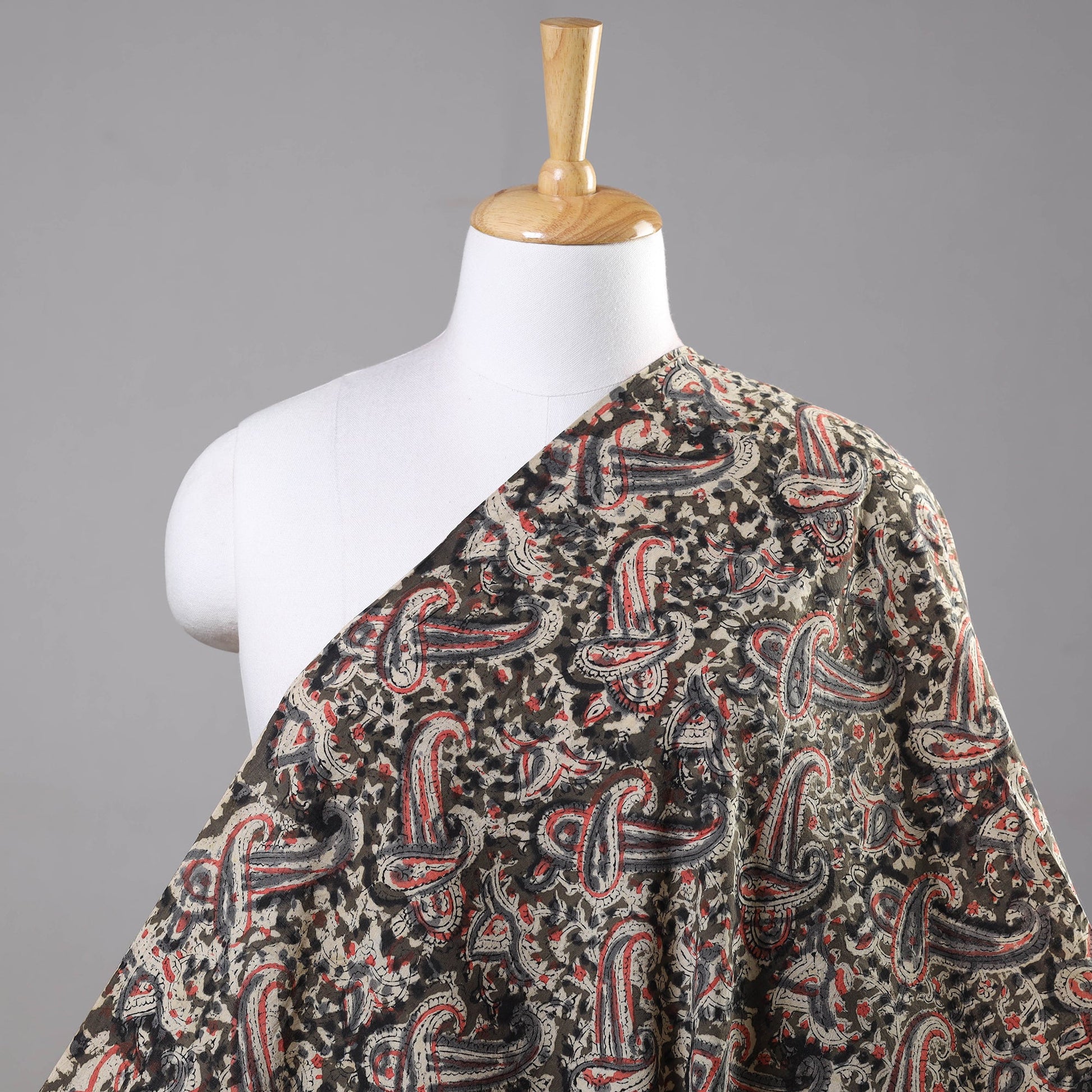 Brown - Kalamkari Hand Block Printed Cotton Fabric
