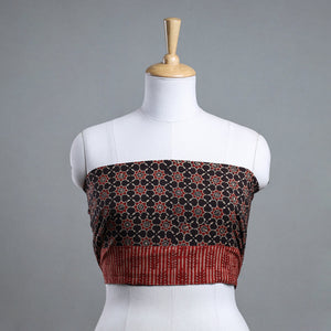 Black - Ajrakh Block Printed Cotton Blouse Piece