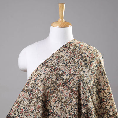 Brown - Kalamkari Hand Block Printed Cotton Fabric