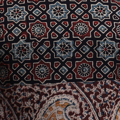 Black - Ajrakh Block Printed Cotton Blouse Piece