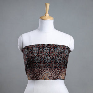 Black - Ajrakh Block Printed Cotton Blouse Piece