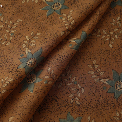 Brown - Hand Block Printed Mul Cotton Ajrakh Fabric 01