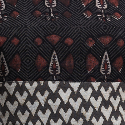 Black - Pipad Block Printed Cotton Blouse Piece