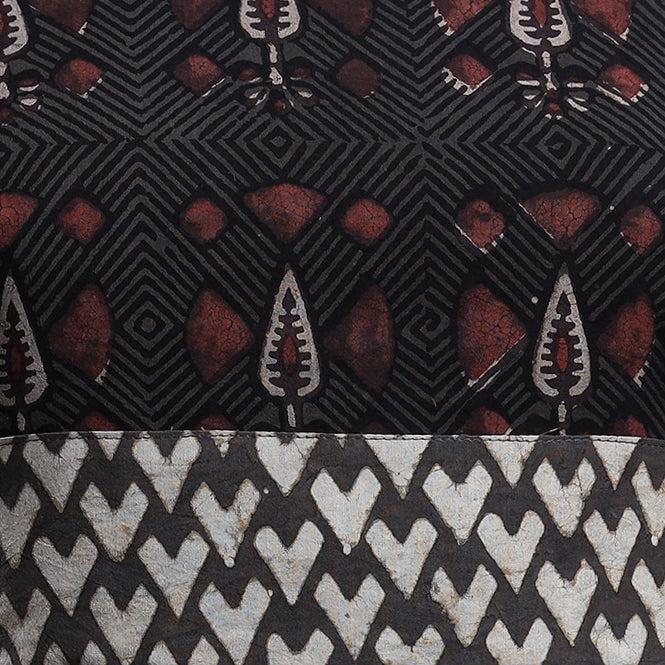 Black - Pipad Block Printed Cotton Blouse Piece