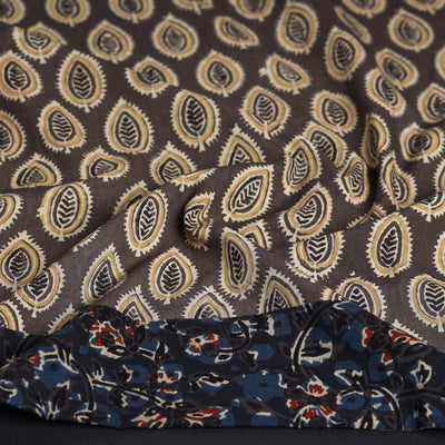 Brown - Bagh Block Printed Cotton Blouse Piece
