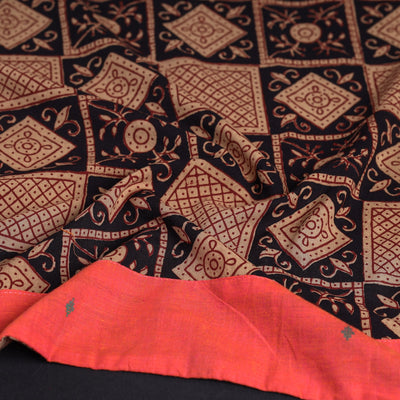 Black - Bagh Block Printed Cotton Blouse Piece