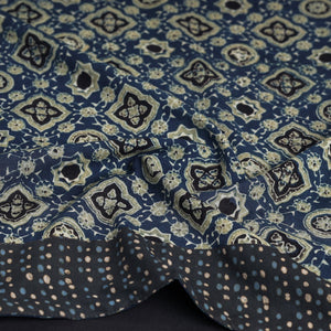 Blue - Ajrakh Block Printed Cotton Blouse Piece