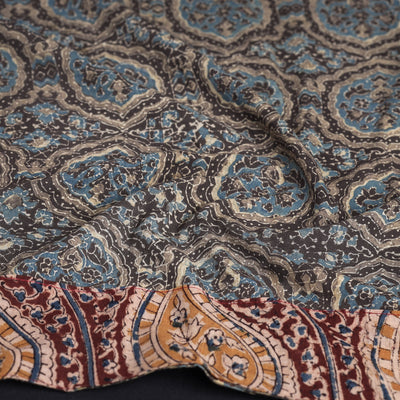Blue - Ajrakh Block Printed Cotton Blouse Piece