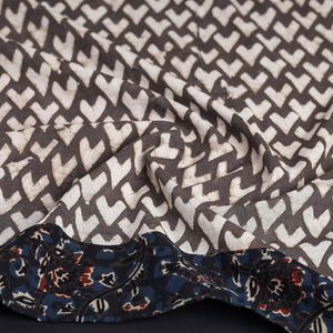 Brown - Pipad Block Printed Cotton Blouse Piece