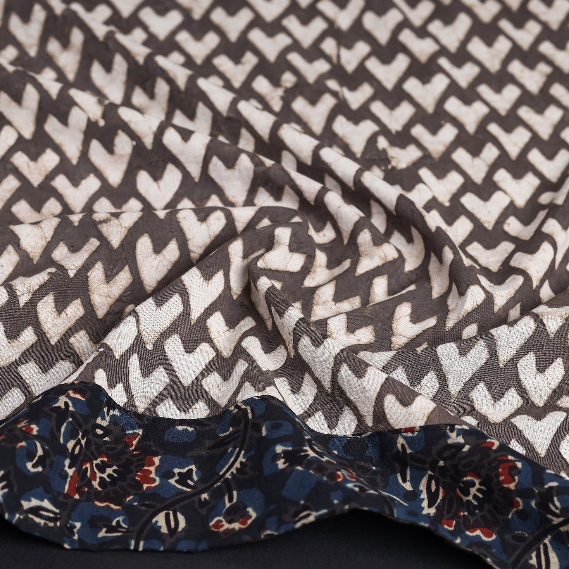 Brown - Pipad Block Printed Cotton Blouse Piece