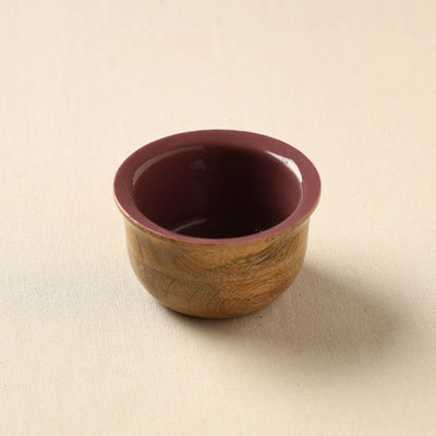 Brown - Handcrafted Mango Wooden Bowl (3 x 3 in)