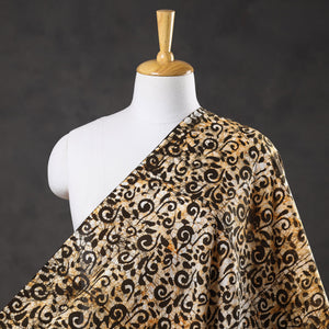 Beige - Hand Printed Cotton Batik Fabric