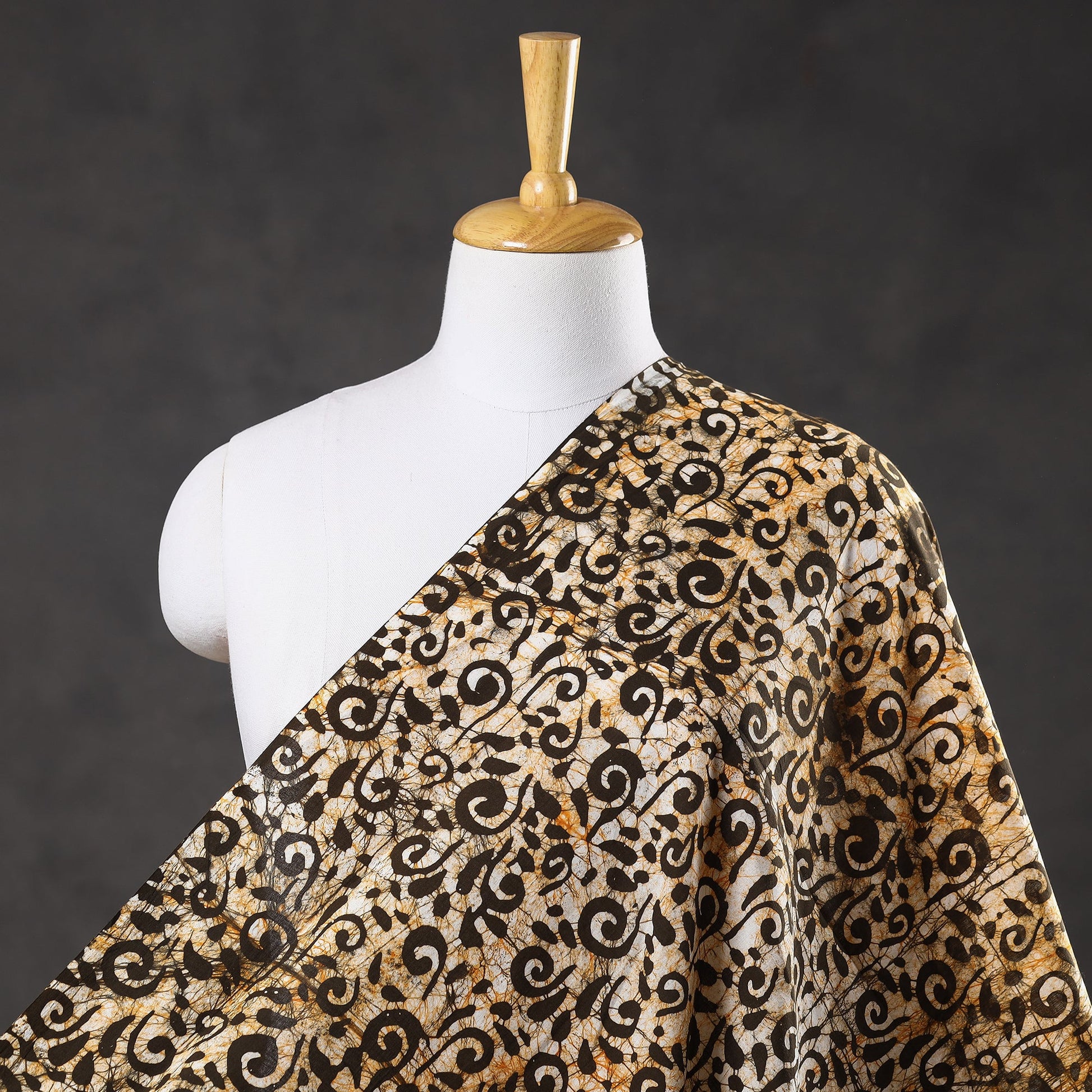 Beige - Hand Printed Cotton Batik Fabric