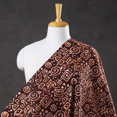 Brown - Hand Printed Cotton Batik Fabric