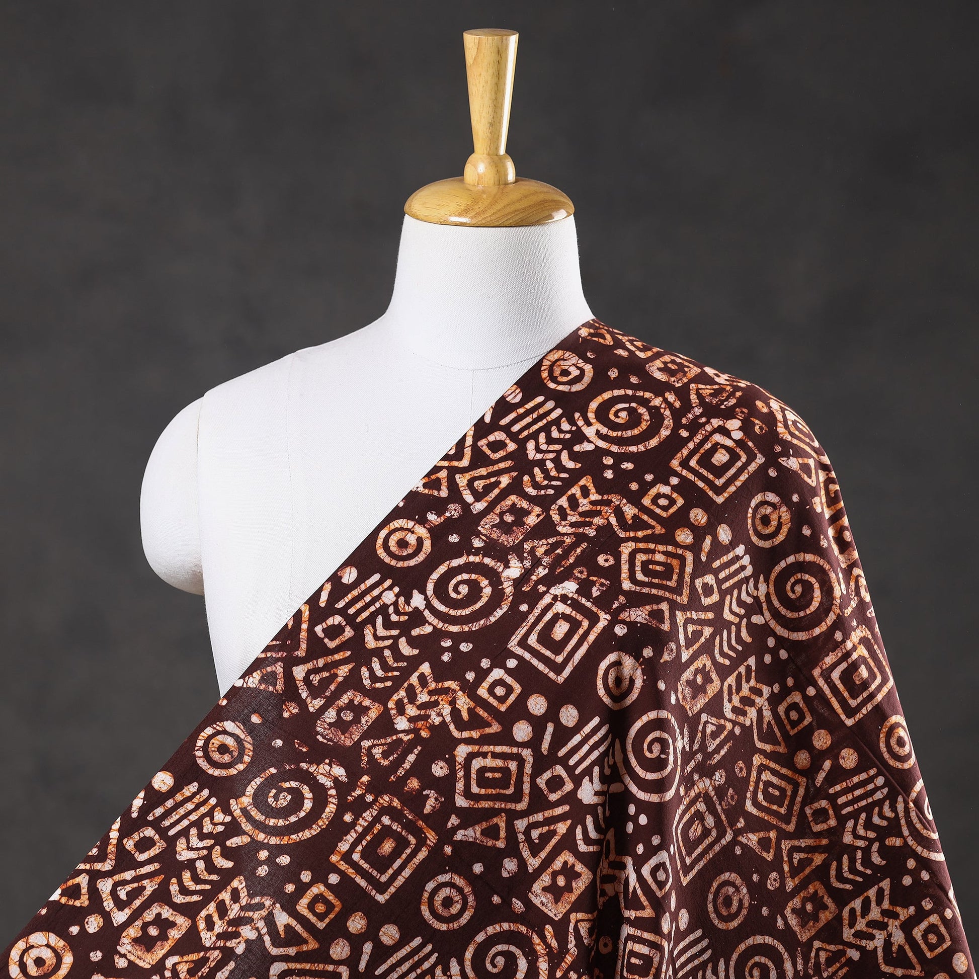 Brown - Hand Printed Cotton Batik Fabric