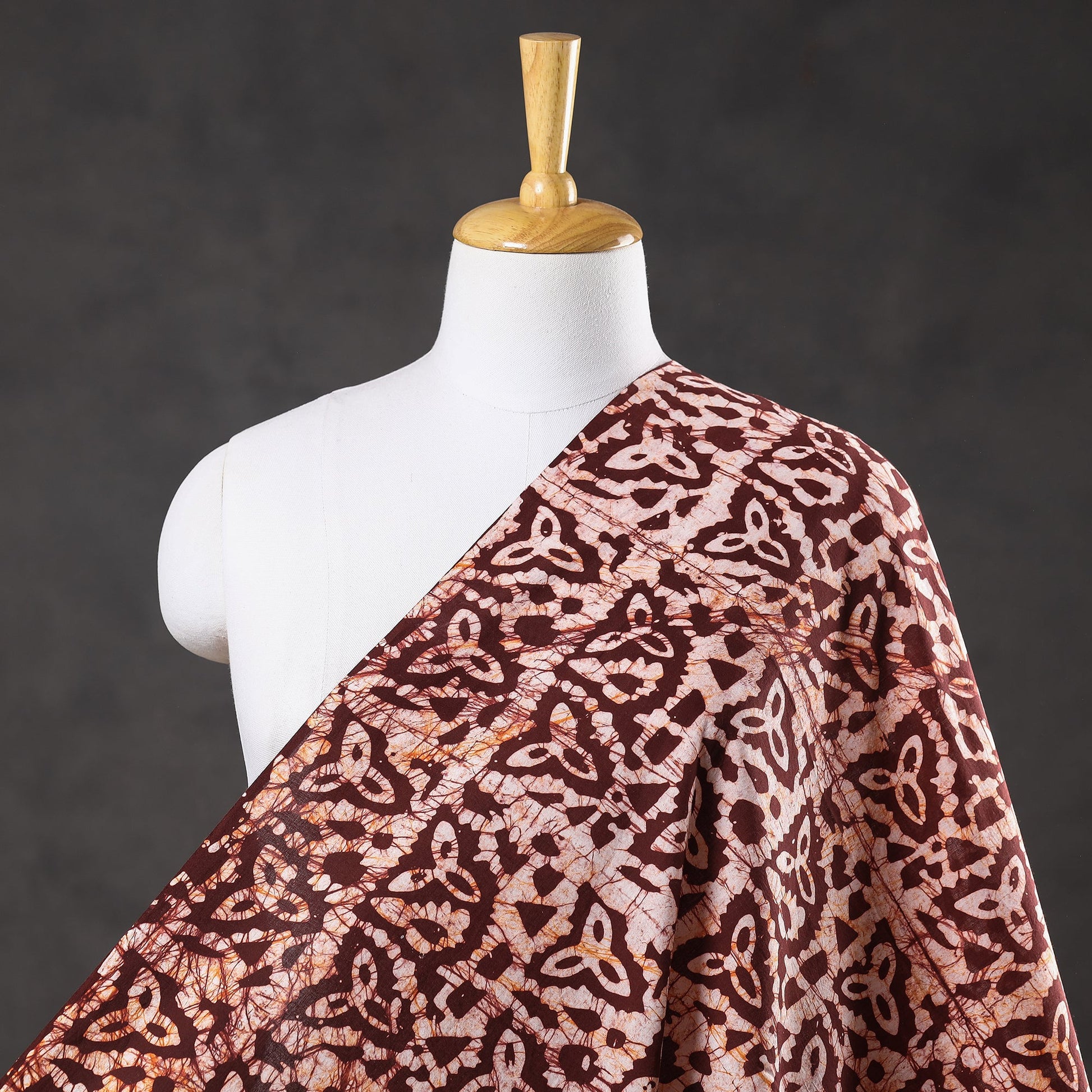 Brown - Hand Printed Cotton Batik Fabric
