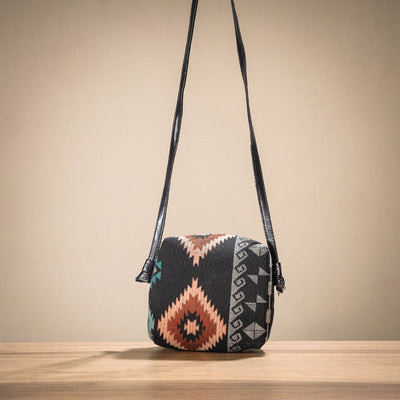 Black - Handcrafted Woven Cotton Shoulder Bag (Set of 2)