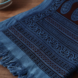 Blue - Bagh Hand Block Printed Handloom Cotton Towel