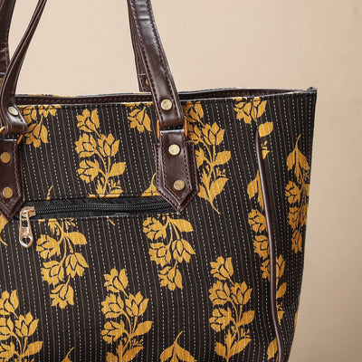 Brown - Handcrafted Cotton Running Sticth Shoulder Bag