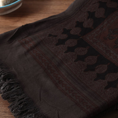 Black - Bagh Hand Block Printed Handloom Cotton Towel